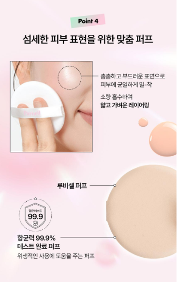 รองพื้นแบบคุชชั่น Parnell Peach Manu Serum Cushion Foundation เฉดสี 21