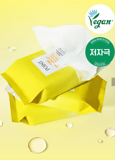 ทิชชู่ทำความสะอาดผิวหน้าแบบไม่ต้องล้างออก กลิ่นเลมอนโซดา จาก Point จำนวน 30 แผ่น