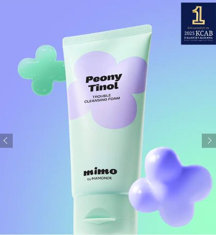 [โฟมล้างหน้าสูตรด่างอ่อนๆ] Mimo by Mamonde Peony-Tinol Trouble Cleansing Foam 120 ml (Amorepacific)