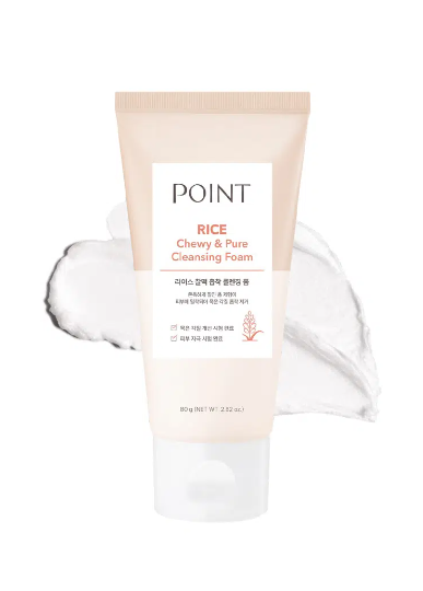 โฟมล้างหน้าสูตรข้าวเหนียว Point Rice ขนาด 80 กรัม