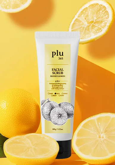 สครับขัดผิวหน้า Plu365 กลิ่นน้ำผึ้งมะนาว 100 กรัม
