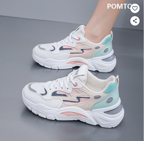 รองเท้าวิ่งผู้หญิง POMTOR รองเท้าผ้าใบน้ำหนักเบาพิเศษ รองเท้ากีฬาสำหรับผู้หญิง