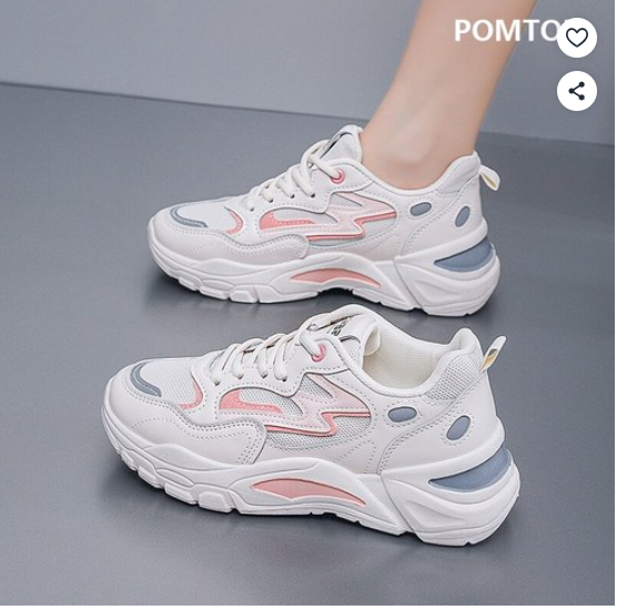 รองเท้าวิ่งผู้หญิง POMTOR รองเท้าผ้าใบน้ำหนักเบาพิเศษ รองเท้ากีฬาสำหรับผู้หญิง
