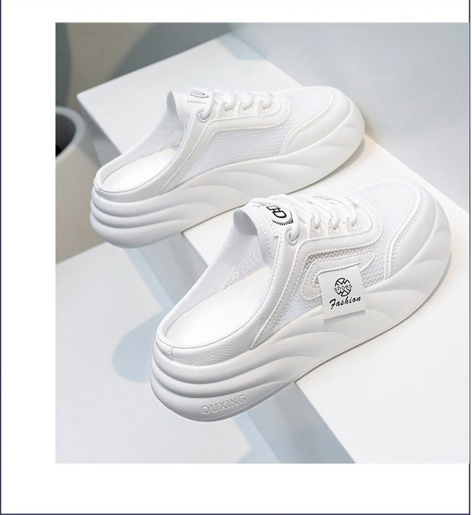 รองเท้าแตะส้นสูงแบบตาข่ายสำหรับผู้หญิง สไตล์โมเดิร์น สวมใส่สบาย