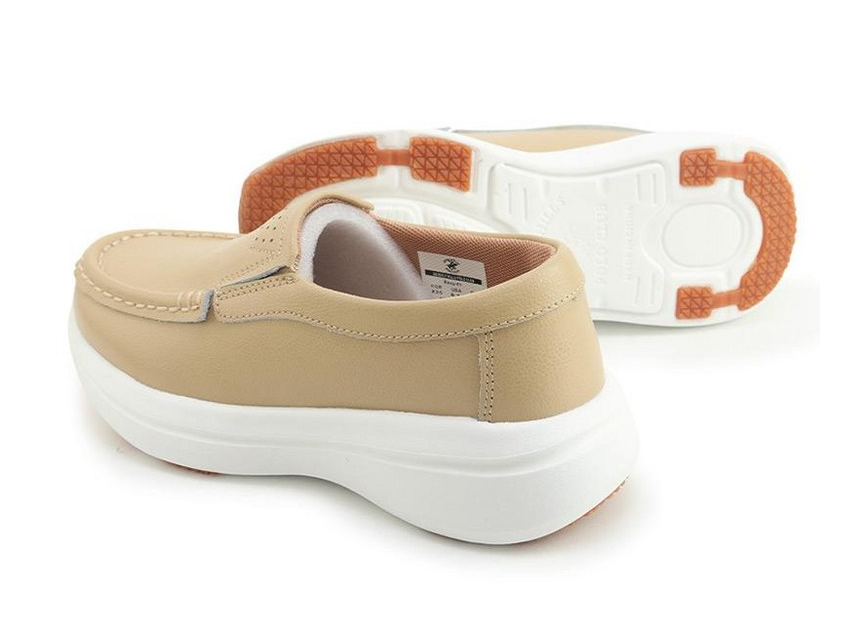 รองเท้าหนังวัวแท้ Beverly Hills Polo Club Easy Fit สำหรับผู้ชายและผู้หญิง สวมใส่สบาย แบบส้นแบนสำหรับผู้หญิง สวมง่าย