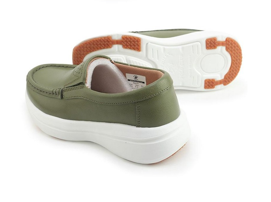 รองเท้าหนังวัวแท้ Beverly Hills Polo Club Easy Fit สำหรับผู้ชายและผู้หญิง สวมใส่สบาย แบบส้นแบนสำหรับผู้หญิง สวมง่าย