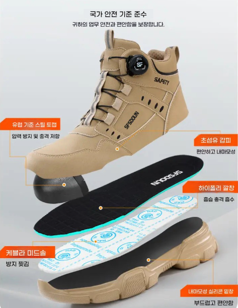 รองเท้าเซฟตี้สำหรับผู้ชาย HONGHAI รองเท้าเซฟตี้น้ำหนักเบา สวมใส่สบายเหมือนรองเท้าผ้าใบ