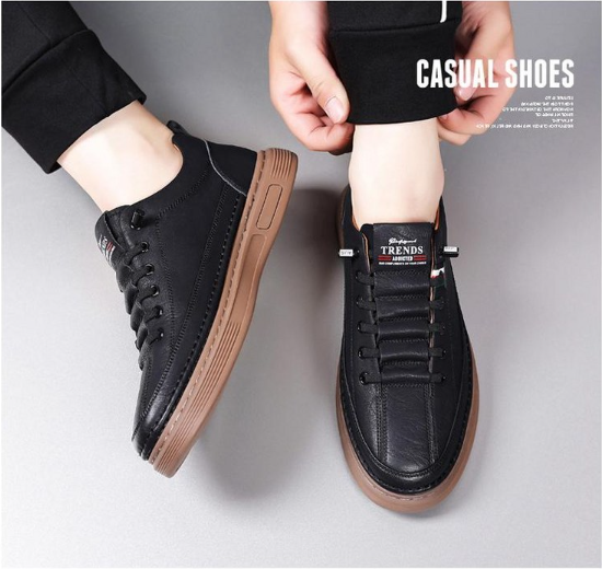 รองเท้าผ้าใบแคชชวลสำหรับผู้ชาย Ronew รุ่น Brilliant Cowhide