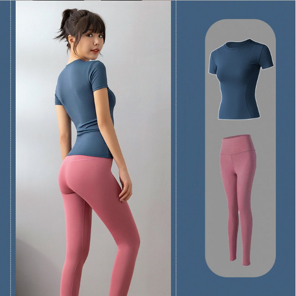 ชุดออกกำลังกาย 2 ชิ้น Master Jang Yoga & Pilates: เสื้อแขนสั้น + กางเกงเลกกิ้ง