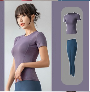 ชุดออกกำลังกาย 2 ชิ้น Master Jang Yoga & Pilates: เสื้อแขนสั้น + กางเกงเลกกิ้ง