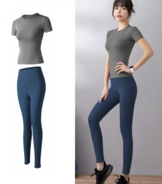 ชุดออกกำลังกาย 2 ชิ้น Master Jang Yoga & Pilates: เสื้อแขนสั้น + กางเกงเลกกิ้ง