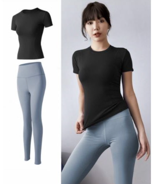 ชุดออกกำลังกาย 2 ชิ้น Master Jang Yoga & Pilates: เสื้อแขนสั้น + กางเกงเลกกิ้ง