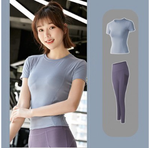 ชุดออกกำลังกาย 2 ชิ้น Master Jang Yoga & Pilates: เสื้อแขนสั้น + กางเกงเลกกิ้ง