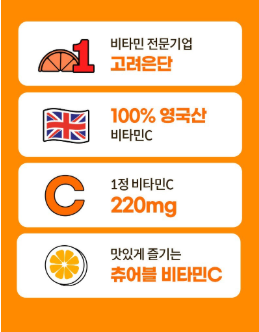 วิตามินซีชนิดเม็ด Koryo Eundan Solar รสบลูเบอร์รี่ 80 เม็ด 1 แพ็ค