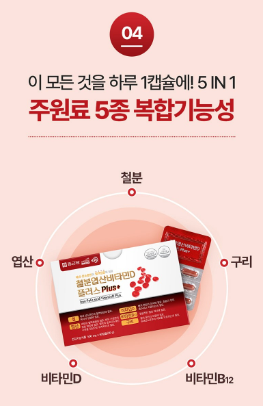 Chong Kun Dang Iron Folic Acid วิตามินดีพลัส 60 เม็ด 1 ซอง