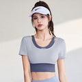 เสื้อยืดแขนสั้นสองจุดสำหรับผู้หญิงแบรนด์ Fianist สำหรับโยคะ