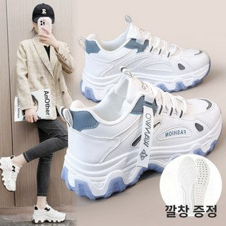 รองเท้าผ้าใบผู้หญิง Aesero สำหรับผู้ที่มีอาการปวดฝ่าเท้า สวมใส่สบายด้วยพื้นรองเท้าเสริมส้น 5 ซม. พร้อมแผ่นรองพื้น