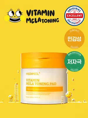 แผ่นเช็ดทำความสะอาดผิวหน้า Medi Peel Vitamin Mela Toning Pad 2.0 (140 มล./50 แผ่น)