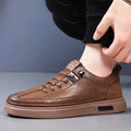 รองเท้าผ้าใบแคชชวลสำหรับผู้ชาย Ronew รุ่น Brilliant Cowhide